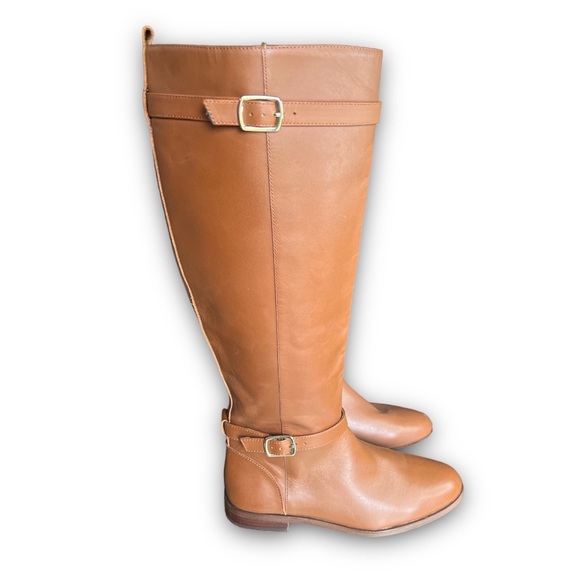 Ann Taylor Adalia Buckle Imported Leather Round Toe Boots - Picture 3 of 9